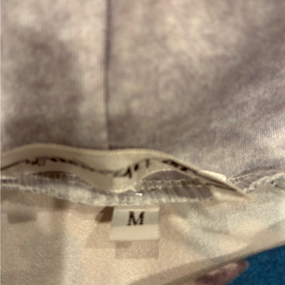 Floral Teal and Gray Women's Hoodie - Picture 6 of 11